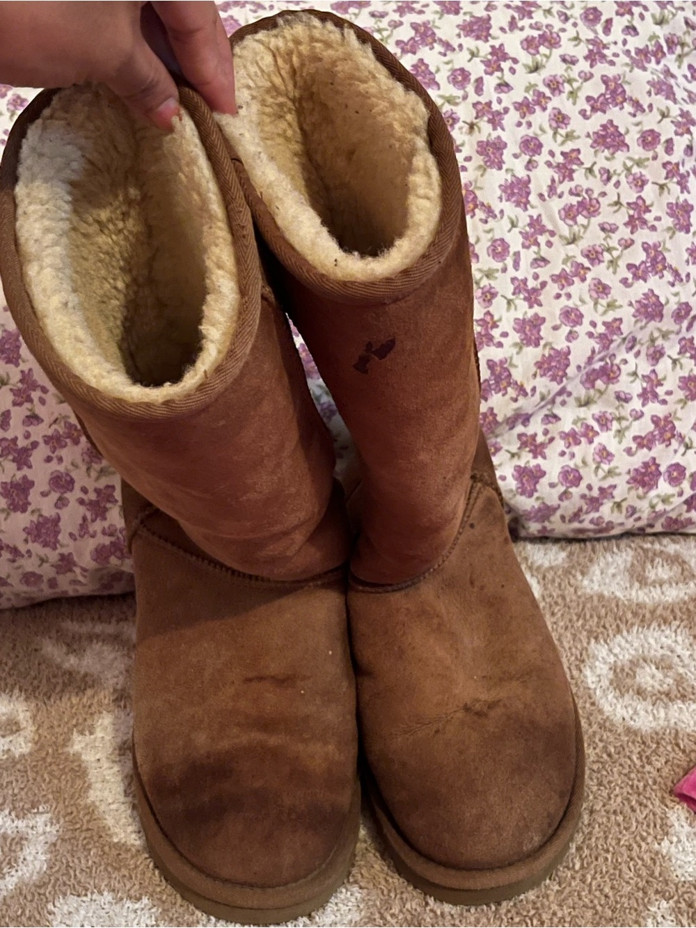 UGG Chestnut Suede Shearling-Lined Women's Boots